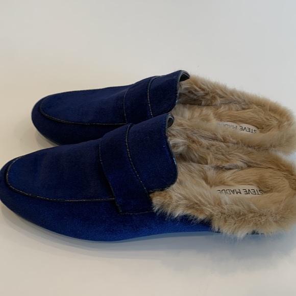 Steve Madden Kaden/Kade01S1 Blue Velvet Mules, 10M - Picture 4 of 14